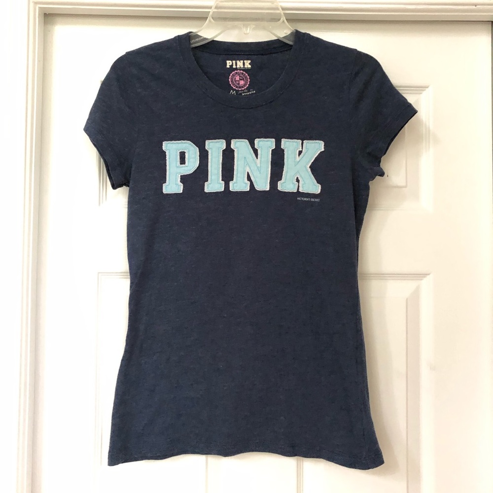 Victoria Secret Pink Embroidered Campus GraphicTee